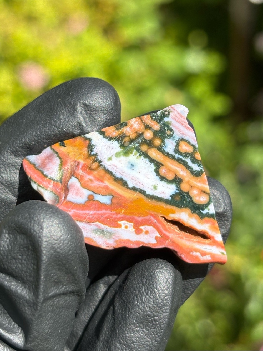 Small Ocean Jasper Crystal Freeform - Polished Sea Jasper - Orbicular Jasper